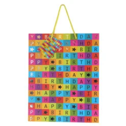 Geschenktasche - Happy Birthday - Ca. 26 X 12,5 X 32,5 Cm