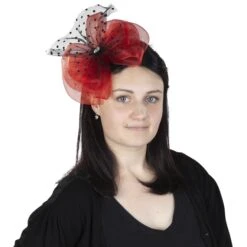 Faschings Haarreif Mit Tüllschleife In Rot Und Schwarz