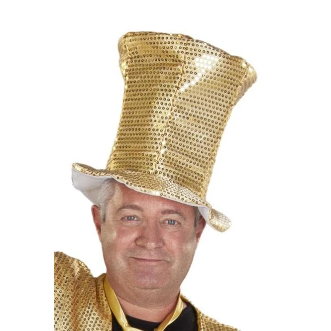 Faschingshut Mit Goldenen Pailletten - Für Erwachsene 2 Faschingshut Mit Goldenen Pailletten - Für Erwachsene – Bild 2