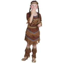 Kostüm - Kleine Indianerin - Für Kinder - 4-teilig - Verschiedene Größen
