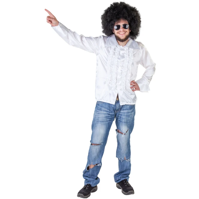 Discoshirt - Für Erwachsene - Weiß - Verschiedene Größen 1 Discoshirt - Für Erwachsene - Weiß - Verschiedene Größen