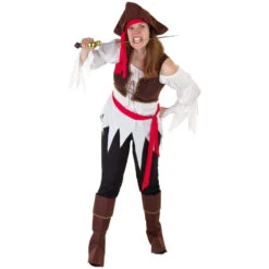 Kostüm - Seeräuberin - Für Erwachsene - 7-teilig - Verschiedene Größen