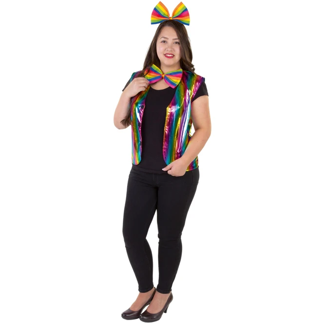 Regenbogen-Weste - Aus Polyester - Einheitsgröße Für Damen Und Herren 2 Regenbogen-Weste - Aus Polyester - Einheitsgröße Für Damen Und Herren – Bild 2