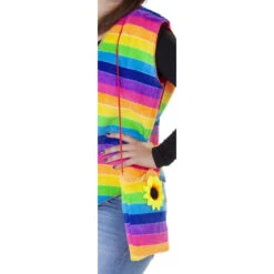 Umhängetasche - Plüsch - Regenbogen