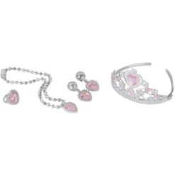 Prinzessinnenschmuck-Set - 4-teilig - Rosa 10 Prinzessinnenschmuck-Set - 4-teilig - Rosa -Party Fest Deutschland Verkaufs-Shop 203010
