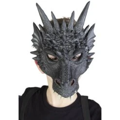 Halloweenmaske - Drache - Für Kinder - Schwarz