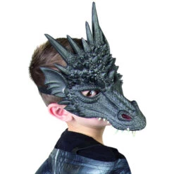 Halloweenmaske - Drache - Für Kinder - Schwarz -Party Fest Deutschland Verkaufs-Shop 209585 2