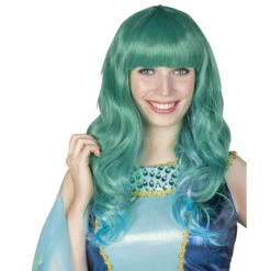 Langhaarperücke Für Erwachsene - Grün/blau