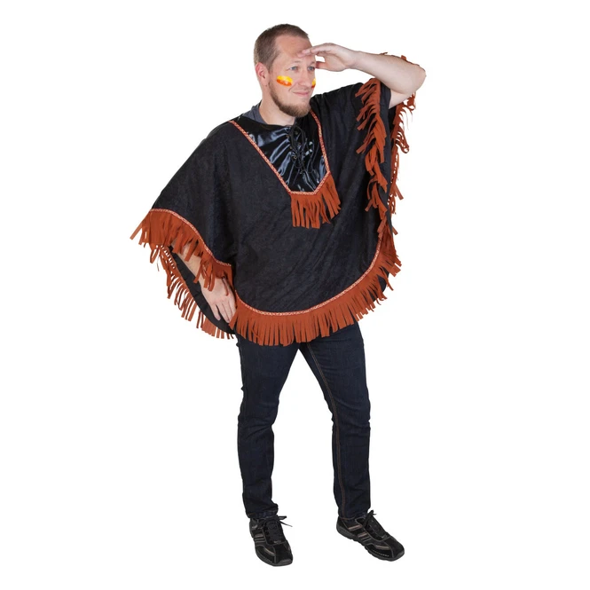 Kostüm - Poncho Amerikanische Ureinwohner - Für Erwachsene - Einheitsgröße 1 Kostüm - Poncho Amerikanische Ureinwohner - Für Erwachsene - Einheitsgröße
