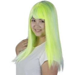 Langhaarperücke Für Erwachsene - Neongrün