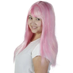 Langhaarperücke Für Erwachsene - Neonpink
