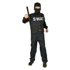 Kostüm - SWAT-Polizist - Für Kinder - 3-teilig - Größe 146/152