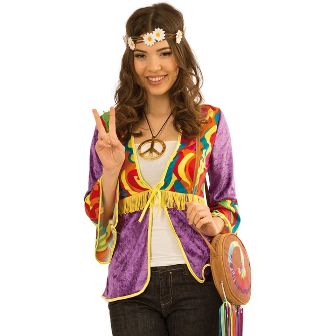 Kostüm - Hippie - Für Erwachsene - 1 Stück - Verschiedene Größen 3 Kostüm - Hippie - Für Erwachsene - 1 Stück - Verschiedene Größen – Bild 3