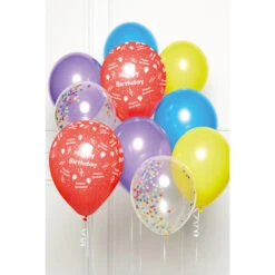 AMSCAN Ballon-Set - Happy Birthday - Regenbogen - 10 Stück