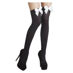Boland Overknees - Schleife - Für Erwachsene - Schwarz