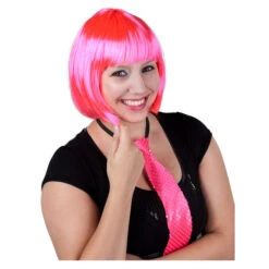 Perücke Für Erwachsene - Neonpinker Bob