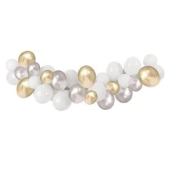 DIY Ballongirlande - Silber-gold-weiß