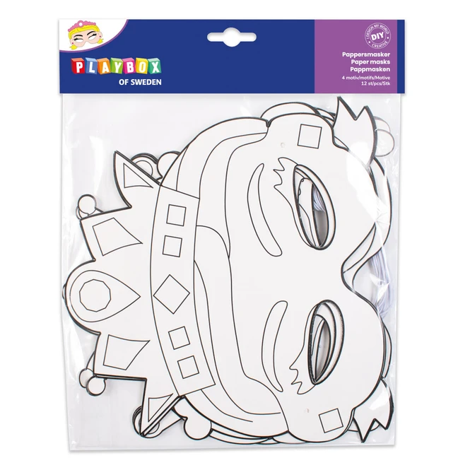 Pappmasken - Prinzessin - 12 Stück 1 Pappmasken - Prinzessin - 12 Stück