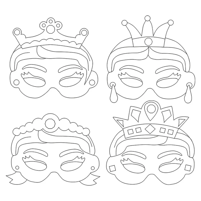 Pappmasken - Prinzessin - 12 Stück 3 Pappmasken - Prinzessin - 12 Stück – Bild 3