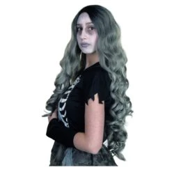 Langhaarperücke Für Erwachsene - Schwarz/grau
