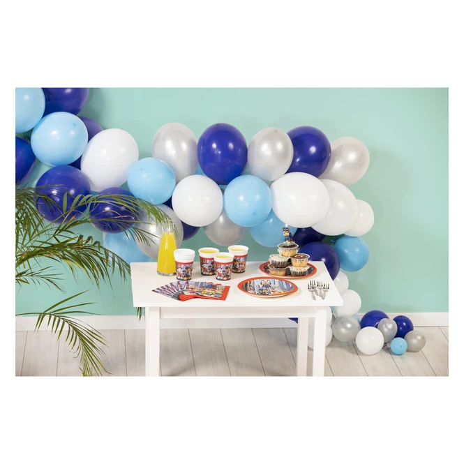 DIY - Ballongirlande - Blau-weiß-silber 1 DIY - Ballongirlande - Blau-weiß-silber