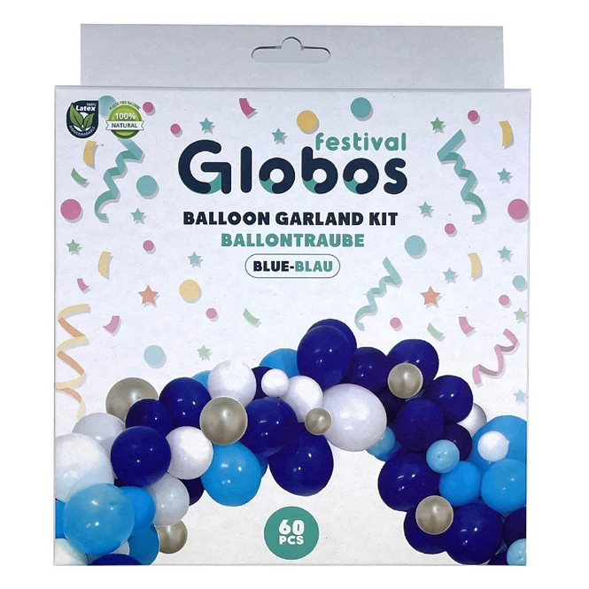 DIY - Ballongirlande - Blau-weiß-silber 2 DIY - Ballongirlande - Blau-weiß-silber – Bild 2