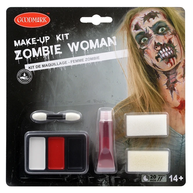 Schminkset - Zombie Frau - Make-Up Mit Zubehör 1 Schminkset - Zombie Frau - Make-Up Mit Zubehör