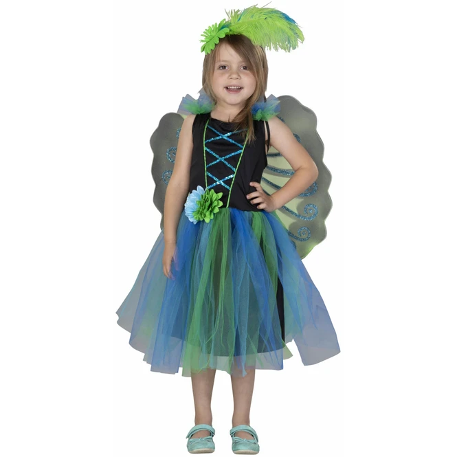 Kostüm - Pfauenfee - Für Kinder - 3-tlg - Verschiedene Größen 1 Kostüm - Pfauenfee - Für Kinder - 3-tlg - Verschiedene Größen
