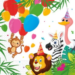 Procos 20 Servietten - Dschungeltiere - Ca. 33 X 33 Cm