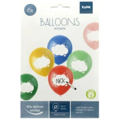 Luftballon-Set - Zum Beschriften - Bunt - Ø= Ca. 33 Cm - 6 Stück