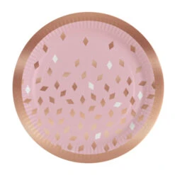 AMSCAN Partyteller - Rosa Gold - 8 Stück