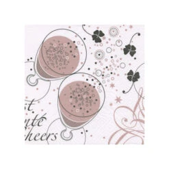 Servietten - Rosa - Sektgläser - Ca. 33 X 33 Cm - 20 Stück