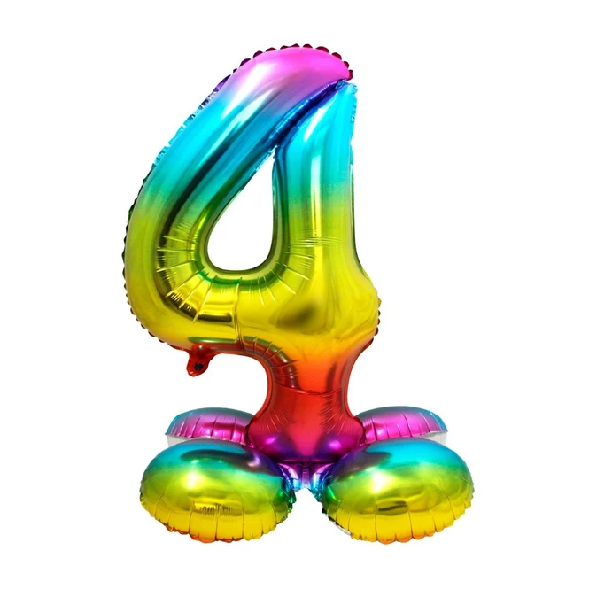 Folienballon - Zahl 4 - Rainbow 2 Folienballon - Zahl 4 - Rainbow – Bild 2