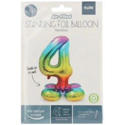 Folienballon - Zahl 4 - Rainbow