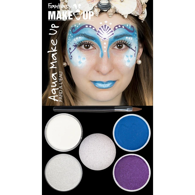 Schminkset - Fantasy Aqua Make-Up - 6-teilig - Meerjungfrau 1 Schminkset - Fantasy Aqua Make-Up - 6-teilig - Meerjungfrau