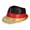 Faschingshut Fedora In Schwarz, Rot, Gold