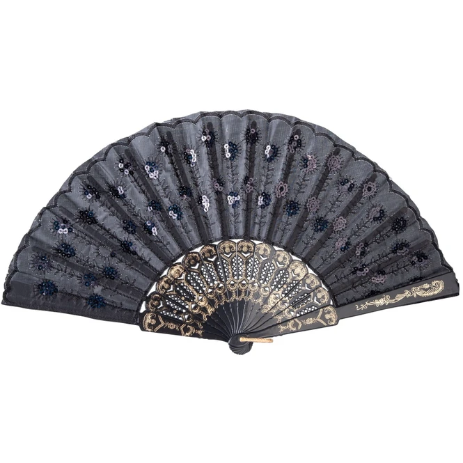 Fächer - Schwarz/gold - 42 X 22,5 Cm 2 Fächer - Schwarz/gold - 42 X 22,5 Cm – Bild 2