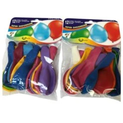 12 Luftballons - Bunt - Ø = Ca. 25 Cm - 1 Beutel
