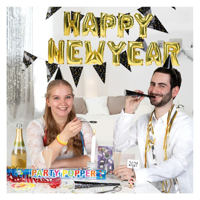 Folienballon-Set - Happy New Year - Ca. 40 Cm 2 Folienballon-Set - Happy New Year - Ca. 40 Cm – Bild 2