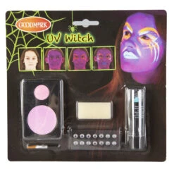 Schminkset - UV-Hexe - Make-up Mit Zubehör -Party Fest Deutschland Verkaufs-Shop charakterkit