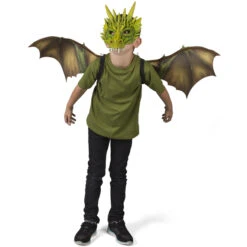 Halloweenmaske - Drache - Für Kinder - Grün
