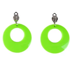 Faschingsschmuck - Ohrringe - Neongrün