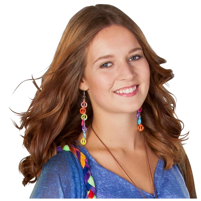 Faschingsschmuck - Ohrringe - Peace 1 Faschingsschmuck - Ohrringe - Peace