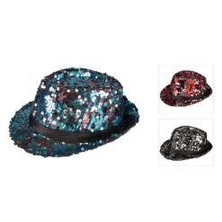 Fedora - Pailletten - Für Erwachsene - Verschiedene Farben -Party Fest Deutschland Verkaufs-Shop hut 0