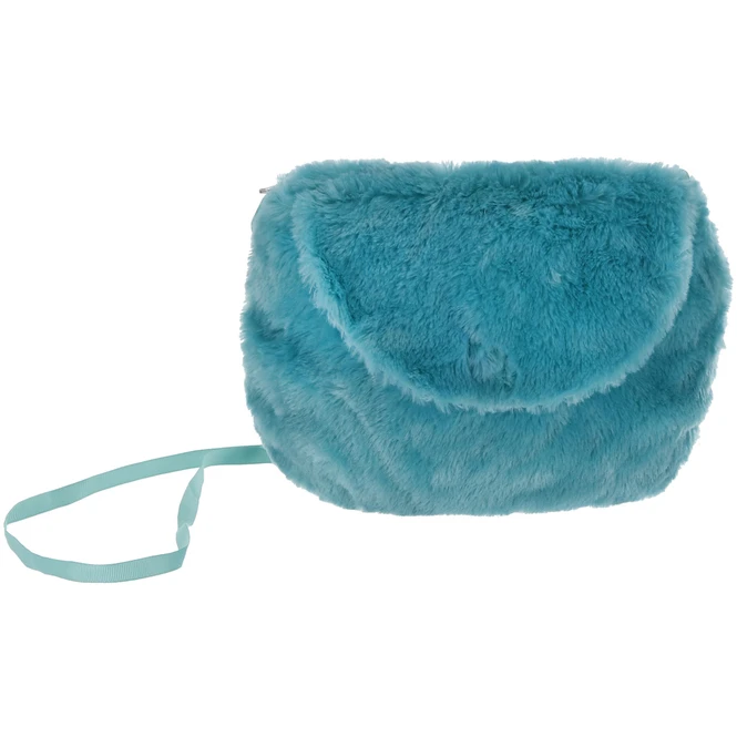 Umhängetasche - Aus Plüsch - Türkis 1 Umhängetasche - Aus Plüsch - Türkis