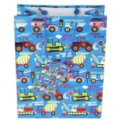 Geschenktasche - Baufahrzeuge - 26 X 12,5 X 32,5 Cm