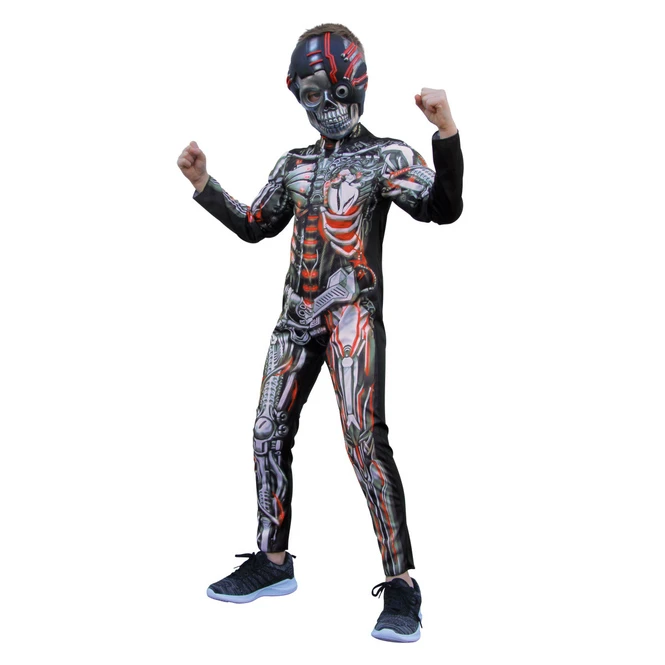 Kostüm - Skelett-Cyborg - Für Kinder - 2-teilig - Verschiedene Größen 2 Kostüm - Skelett-Cyborg - Für Kinder - 2-teilig - Verschiedene Größen – Bild 2